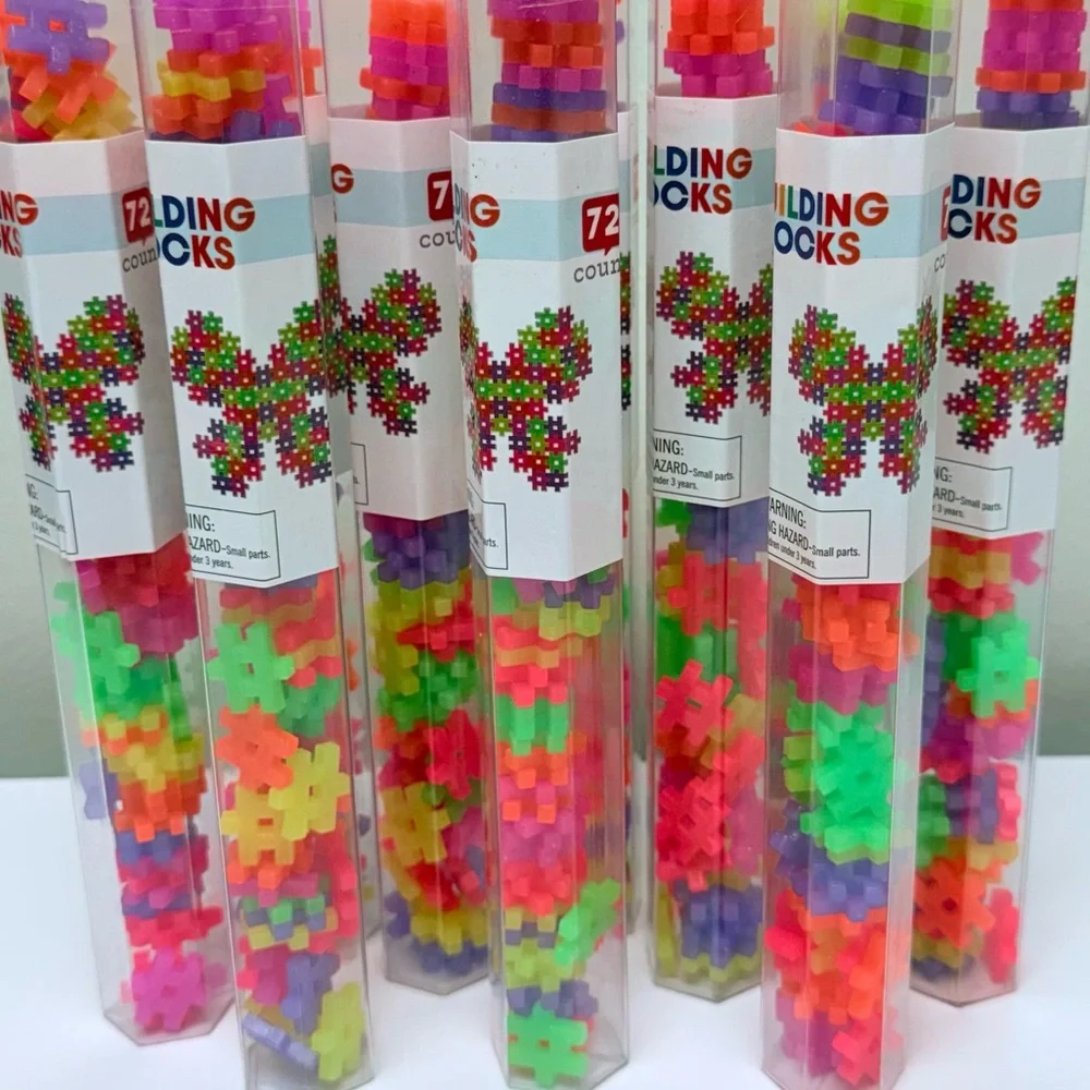New Set of 10 Target Building Blocks neon colors, Bullseye playground, Hashtag